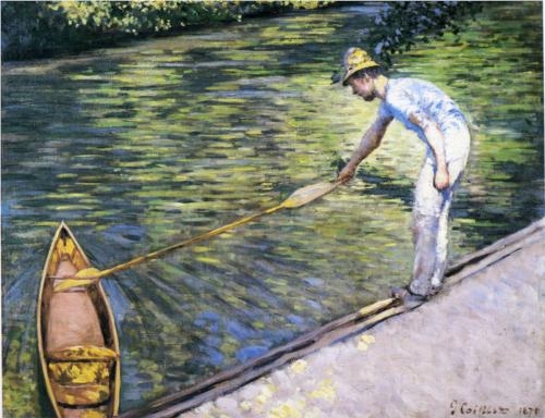 Boater Pulling on His Perissoire Gustave Caillebotte.jpg